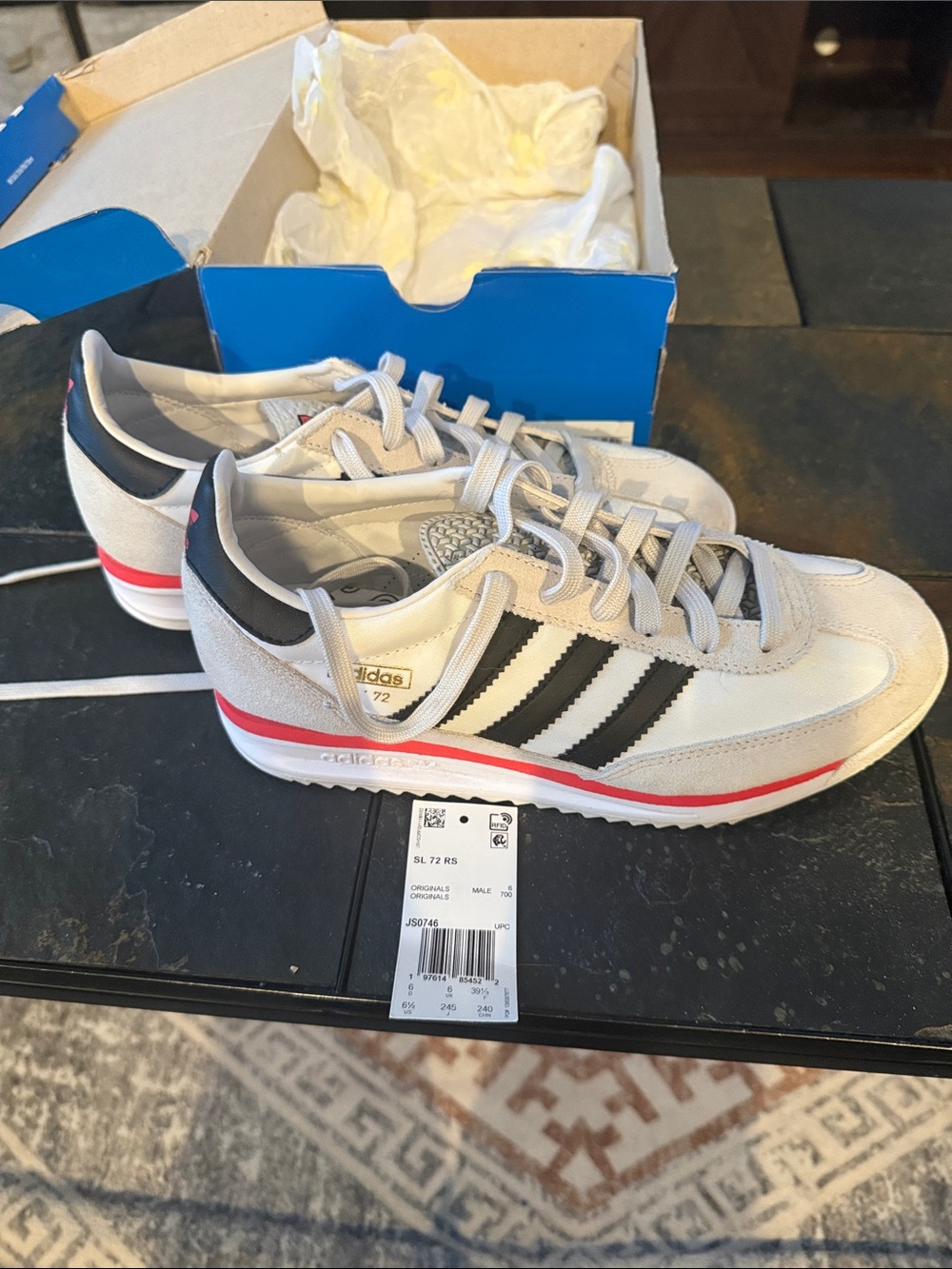 New in box! Adidas SL 72 RS Red Black Grey White Men’s 6.5